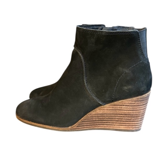 Lucky Brand Zanta Black Wedge Ankle Booties Women’s Size 7 - Picture 3 of 9